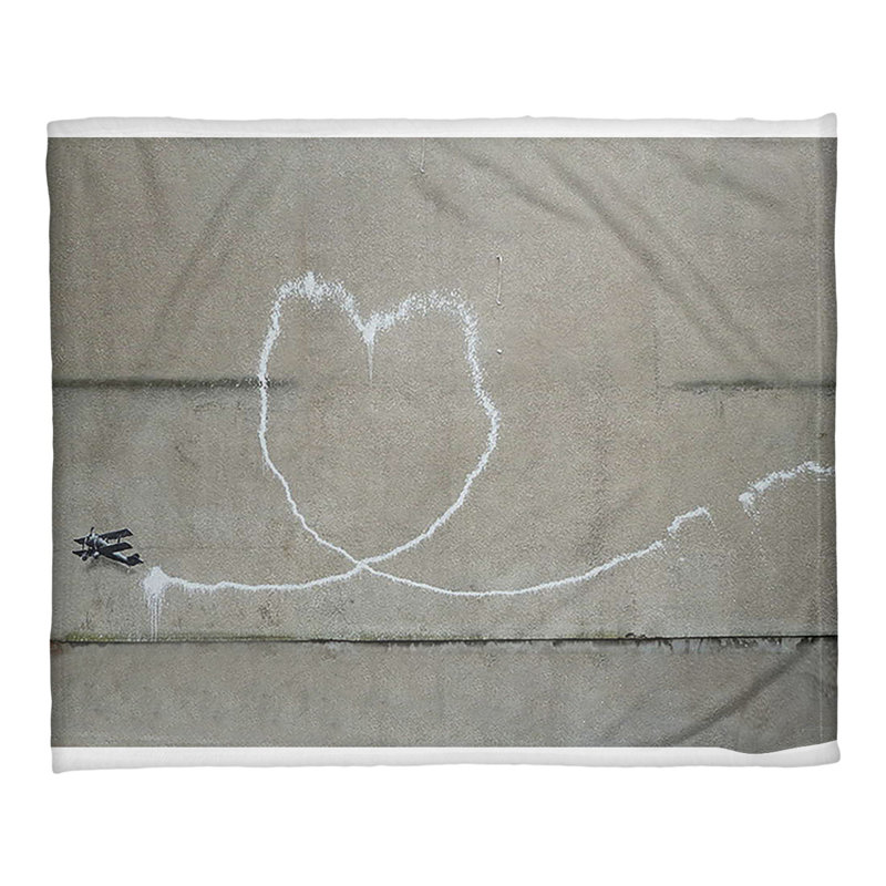 Banksy Sewn Throw Blanket, 30" W x 40" L
