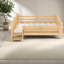 Lits en bois massif peu encombrants avec rangement, conception de plancher moderne pour la famille