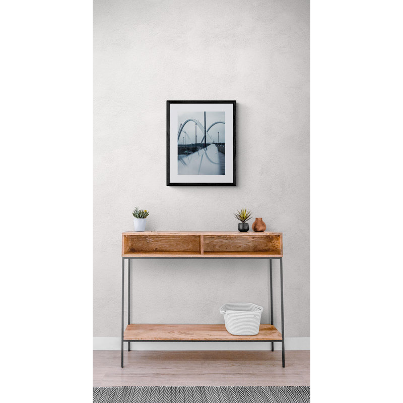 Frederick Douglass Memorial Bridge by Angela Pan, Black Framed Canvas, 32" H x 24" W
