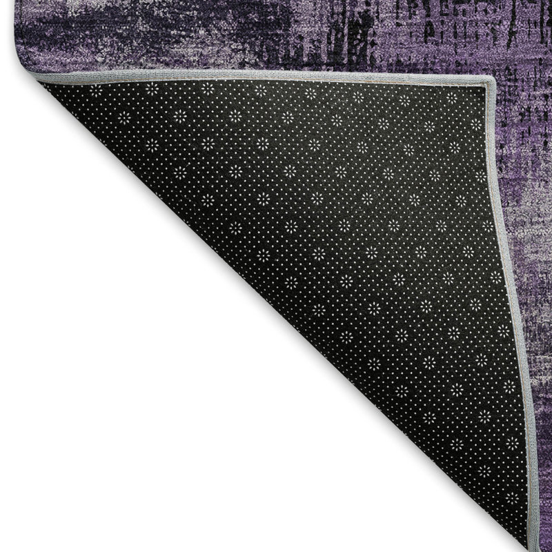Tapis mauve de qualité supérieure lavable à la machine Prisco, Tapis de couloir 2 pi 3 po x 7 pi 6 po