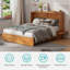Grand lit escamotable Gracie Oaks, commode escamotable avec matelas en mousse à mémoire de forme, lit escamotable pliable peu encombrant avec station de charge et tiroir de rangement pour chambre à coucher, petit espace-111933804