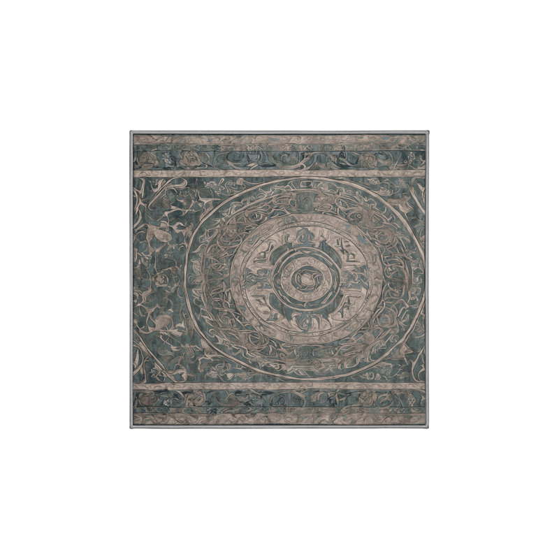 Tapis brun lavable à la machine, Carré 6 pi