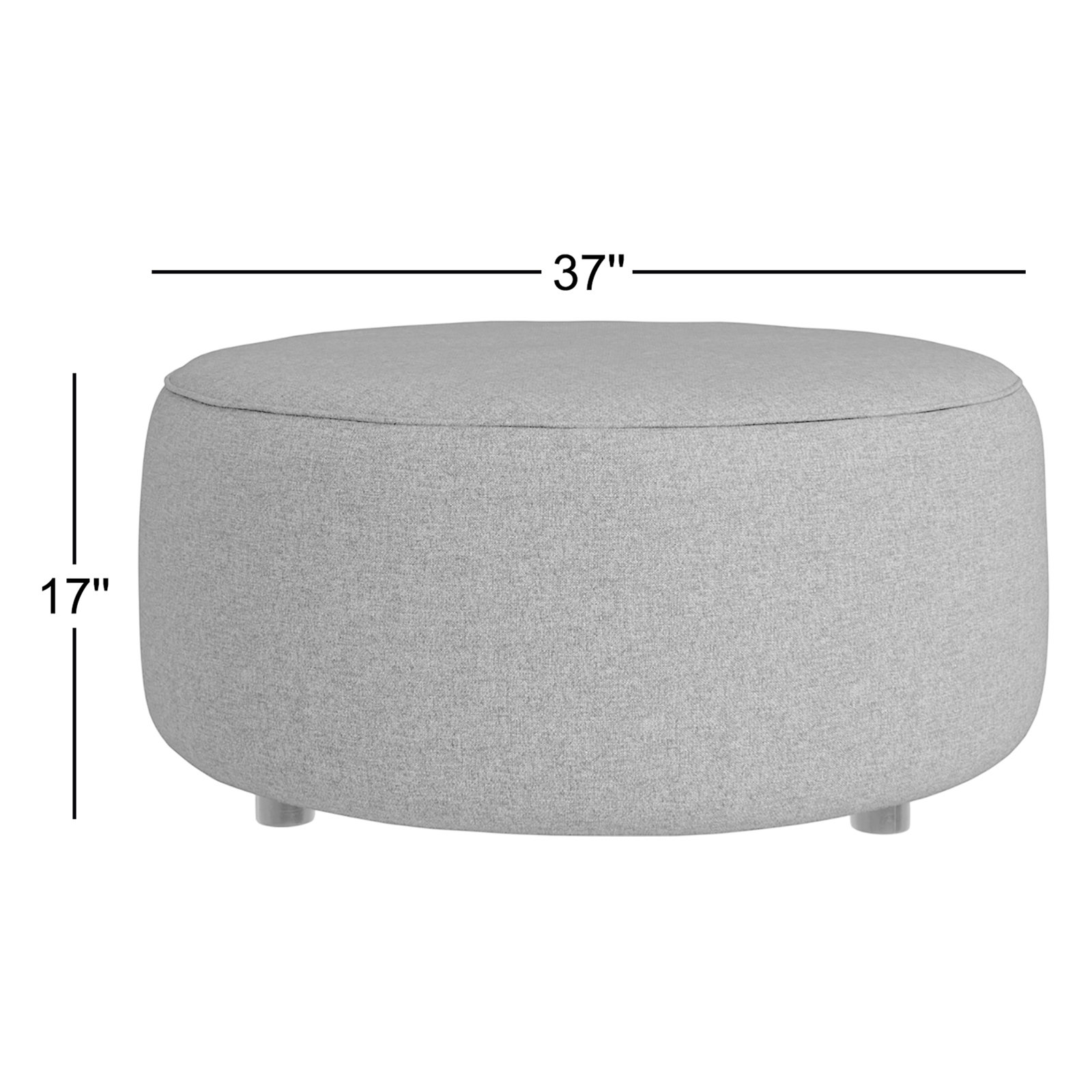 Murano Upholstered Ottoman, Macarena Light Gray Canvas