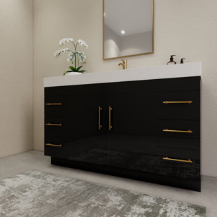 59" Single Bathroom Vanity Set with Drawers and Doors
