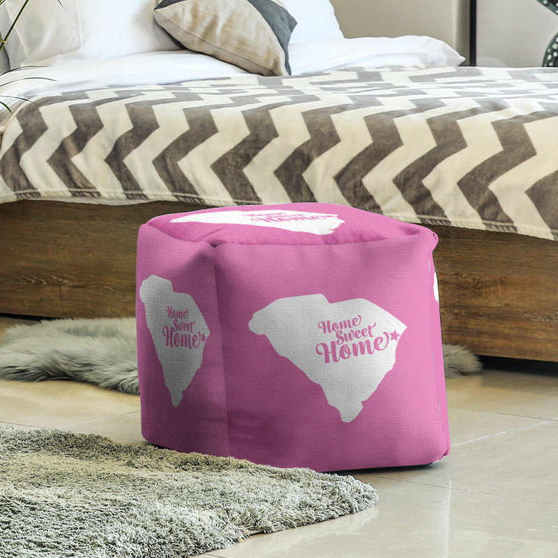 Repose-pieds cubique de plage myrtle home, Rose