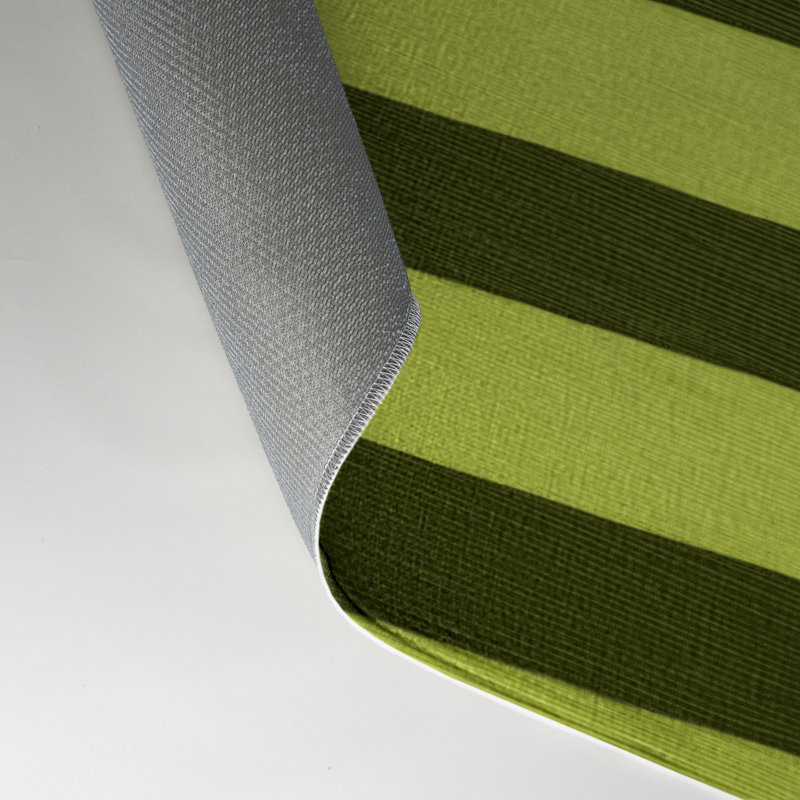 Tapis intérieur / extérieur vert HorizontalStripes, Rectangle 9 pi x 12 pi