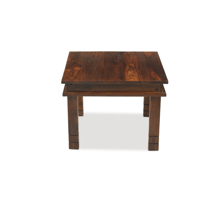 Jali Indian Solid Wood Four Leg Coffee Table, 46 cm H x 60 cm W x 60 cm D