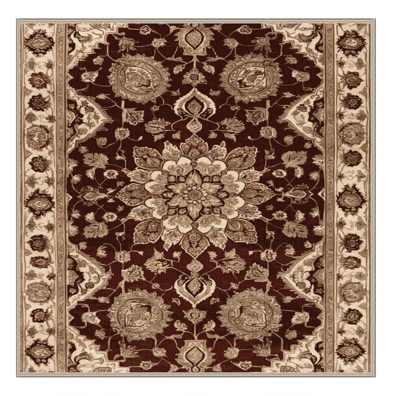 Tapis brun lavable à la machine, Carré 4 pi