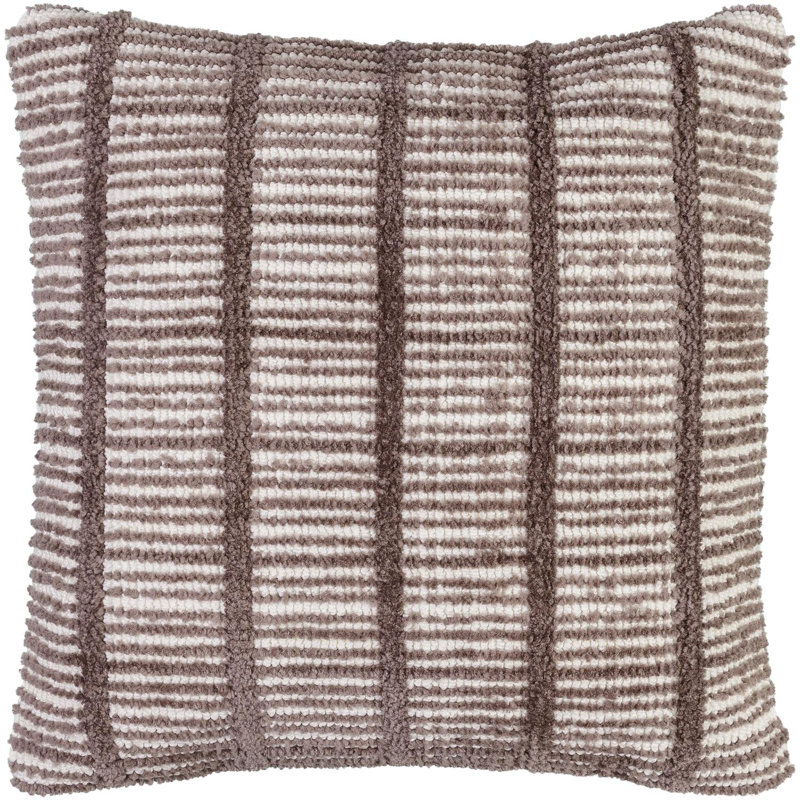 Wanderer Plaid Reversible Throw Pillow, Polyester/Polyfill, Charocal/White, 22" x 22"