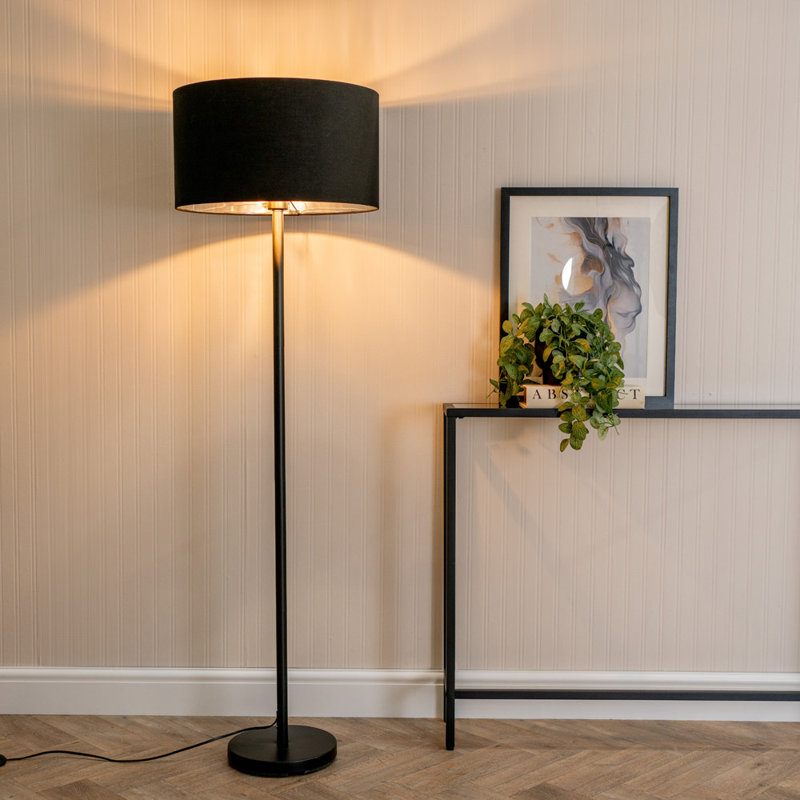 Daryanna 148cm Traditional Floor Lamp, Yes, Matte, Black