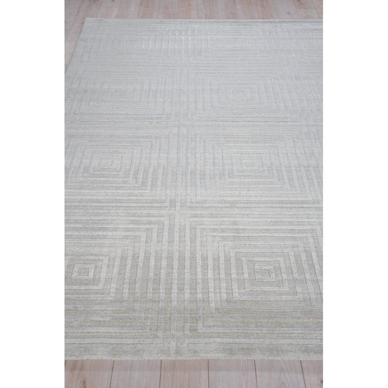Castelli Geometric Area Rug in Light Silver, Rectangle 10' x 14', Light Silver