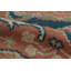 Vintage European Rug In Orange, Blue And Ivory Geometric Pattern - Rug & Kilim