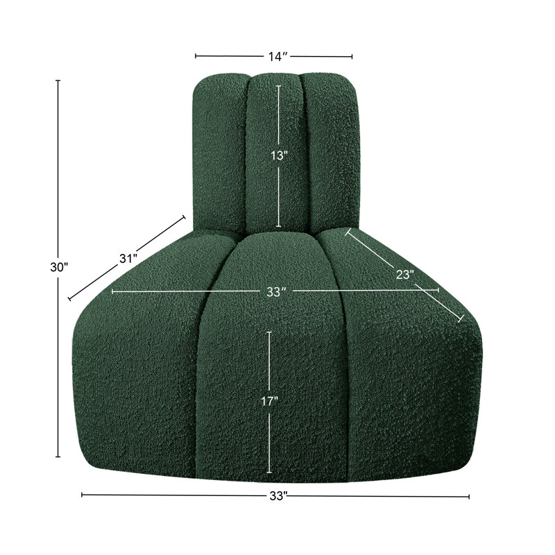 Chaise d'appoint rembourrée Hovanec, Vert