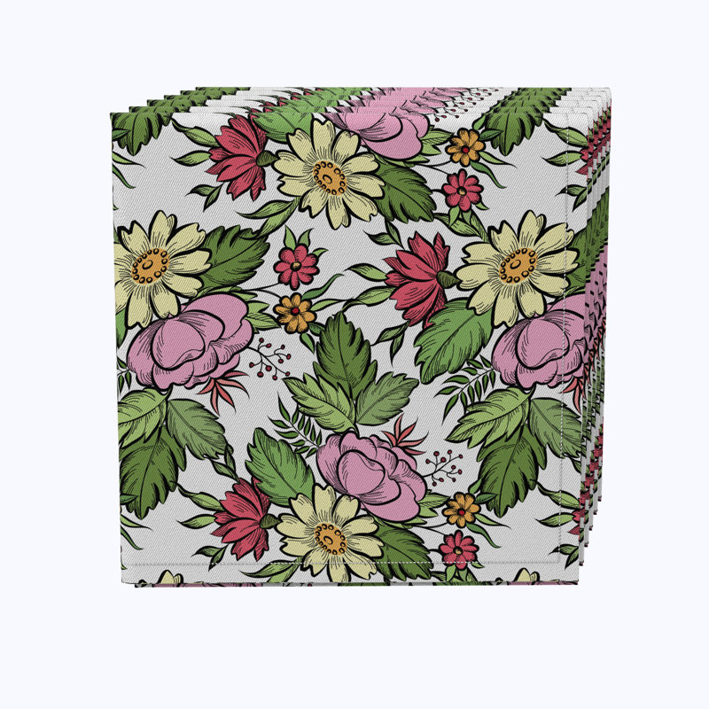 Cotton Floral Square Napkin