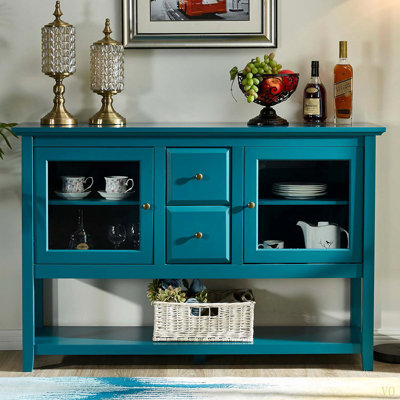 Buffet moderne de 52 po avec tablettes réglables, buffet avec 2 portes, crédences pour la salle à manger, le salon et le vestibule