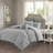 Elegant Grey King Bedding Sets, Soft Polyester, Transitional Style For Home