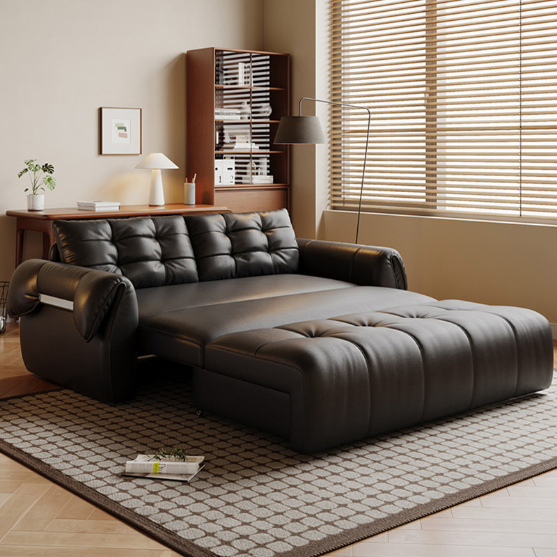 Canapé ajustable en fer de style crème résistant aux rayures, H 37,4 po x l 68,9 po x P 43,3 po