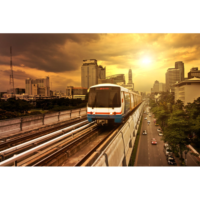 Nanango Bangkok Bts Electric Train - Wrapped Canvas Print, 30cm H x 46cm W x 3.8cm D