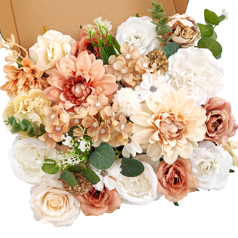 Boîte combinée de fleurs artificielles pour bricolage mariage bouquet de douche