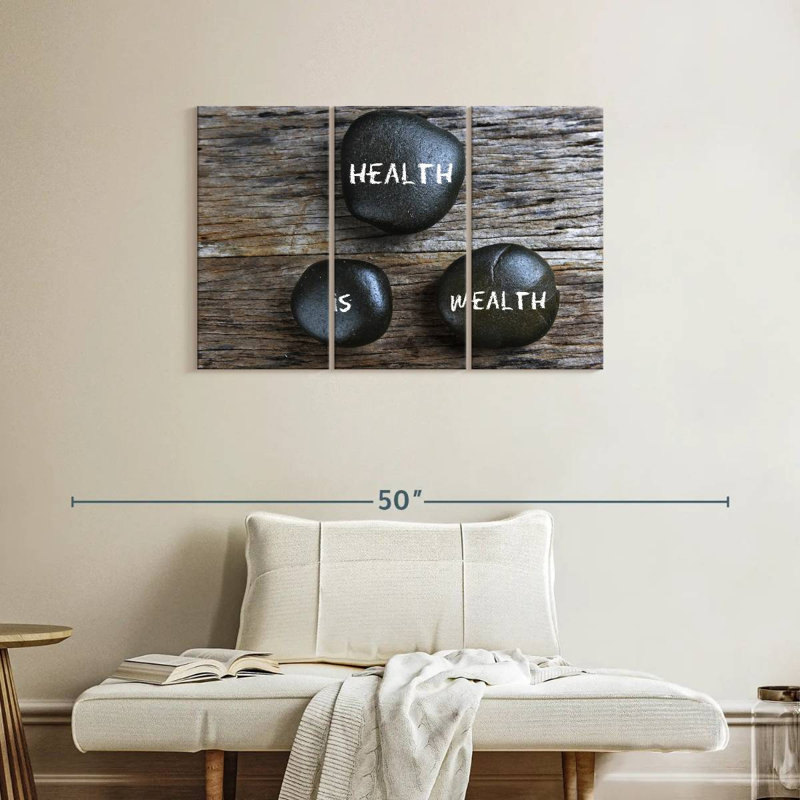 Alcaraz Health Is Wealth Stones, 24" H x 38" W