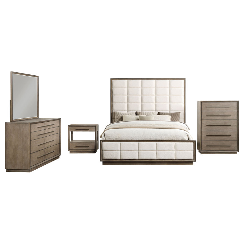 Ensemble de chambre avec grand lit 5 pièces Coto Durango, Grand, Brun