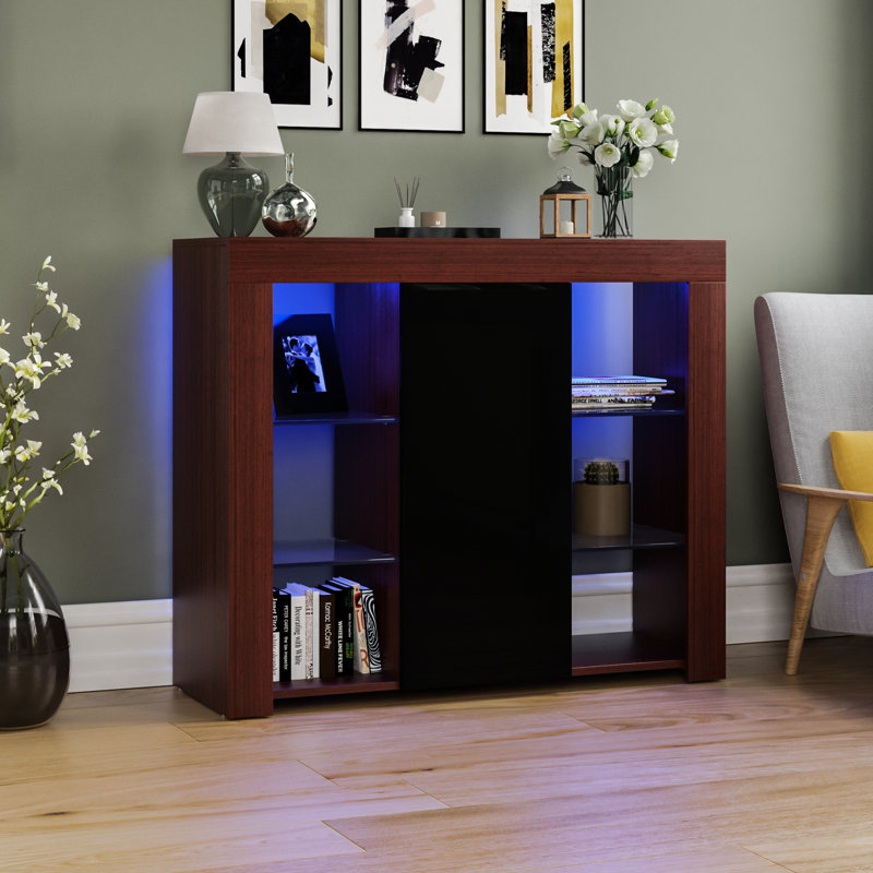 Muskoka 98cm Sideboard, Walnut/Black