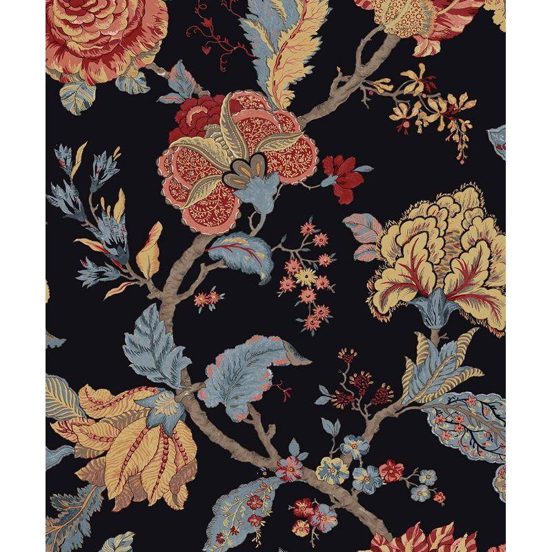 Corbijn Peel & Stick Floral Roll, Ebony