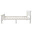 Structure de lit simple: plateforme en bois massif avec tête de lit et sommier, convient aux matelas de taille simple, tête de lit blanche / support à lattes, naturel, chêne