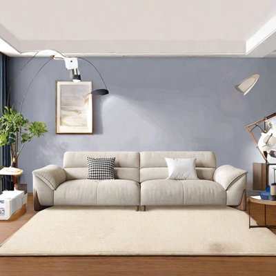 Modern in-line fabric sofa