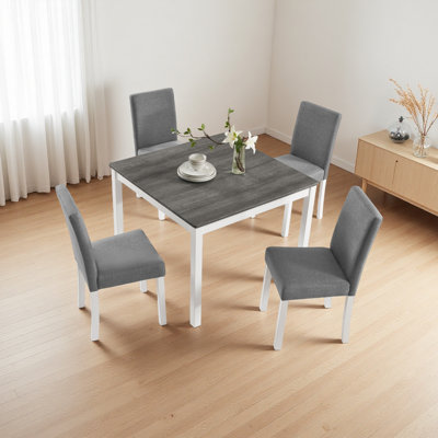 5-Piece Dining Table Set with 4 Chairs, Dining Table Set for 4 with Chairs