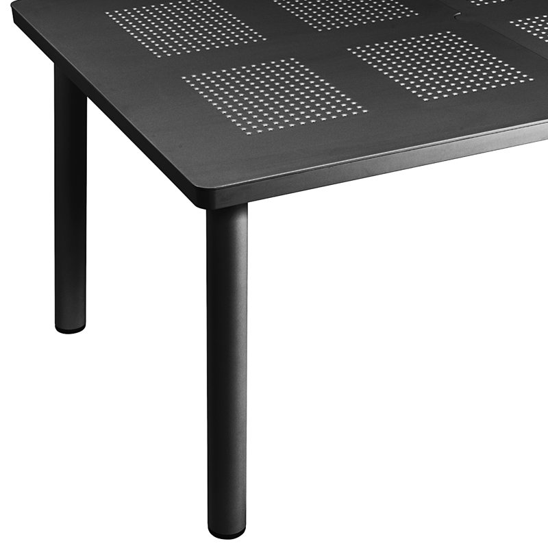 Leleifi Rectangular Outdoor Table Set, Black, 9 pcs