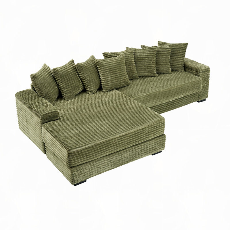 Canapé en flanelle de 111,4 po, Vert