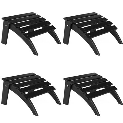 Folding Adirondack Ottoman For Adirondack Chair, HDPE All Weather Outdoor Footstool For Patio