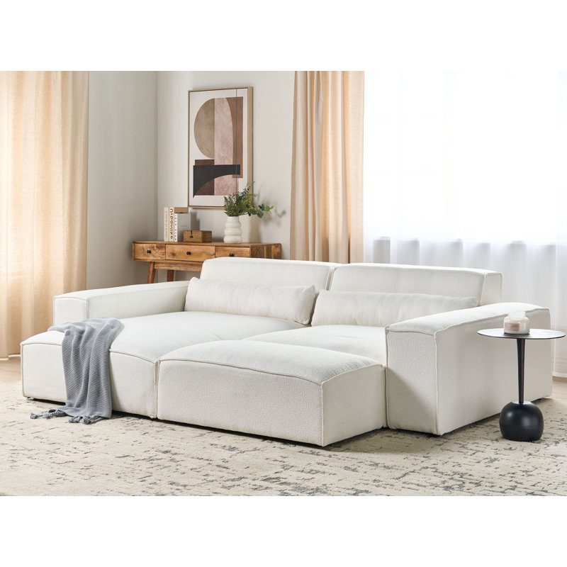 Boleslovas 2 Seater Sofa & Chaise, Right Hand Facing, White