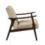 Chaise en velours brun de style Mid-Century moderne, structure en bois au fini noyer foncé, coussins en mousse pour une assise pratique, soutien-121075270