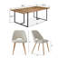 Ensemble de salle à manger 9 pièces rectangulaire moderne avec table de 79 po et chaises capitonnées