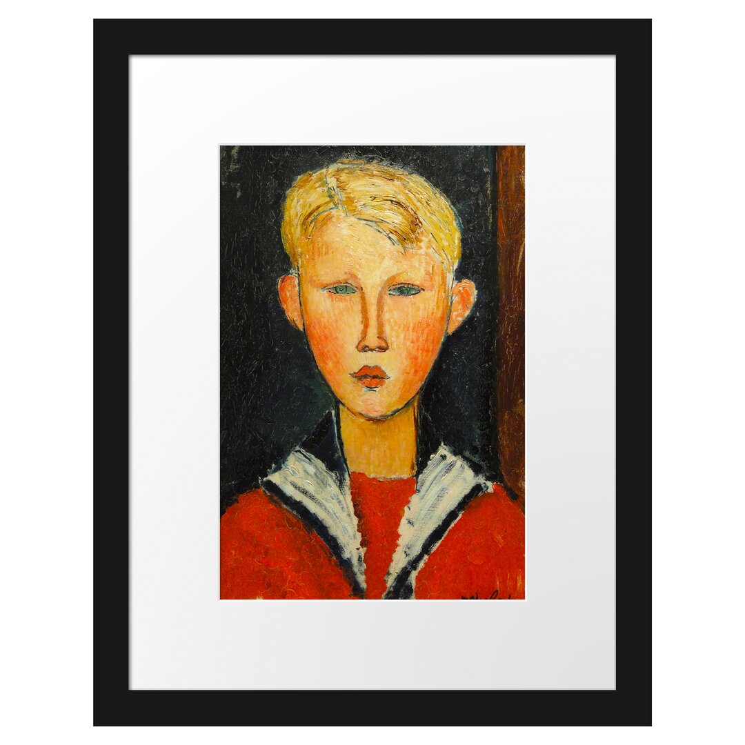 Gerahmter Kunstdruck The Boy with the Blue Eyes von Amedeo Modigliani