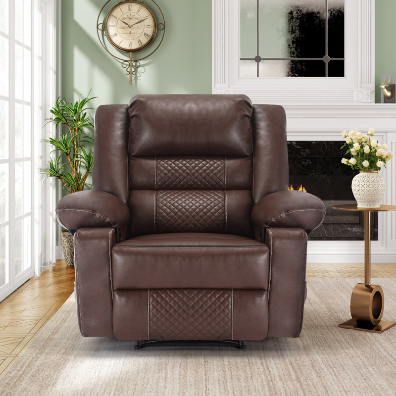 Fauteuil inclinable de massage en cuir respirant, Brun