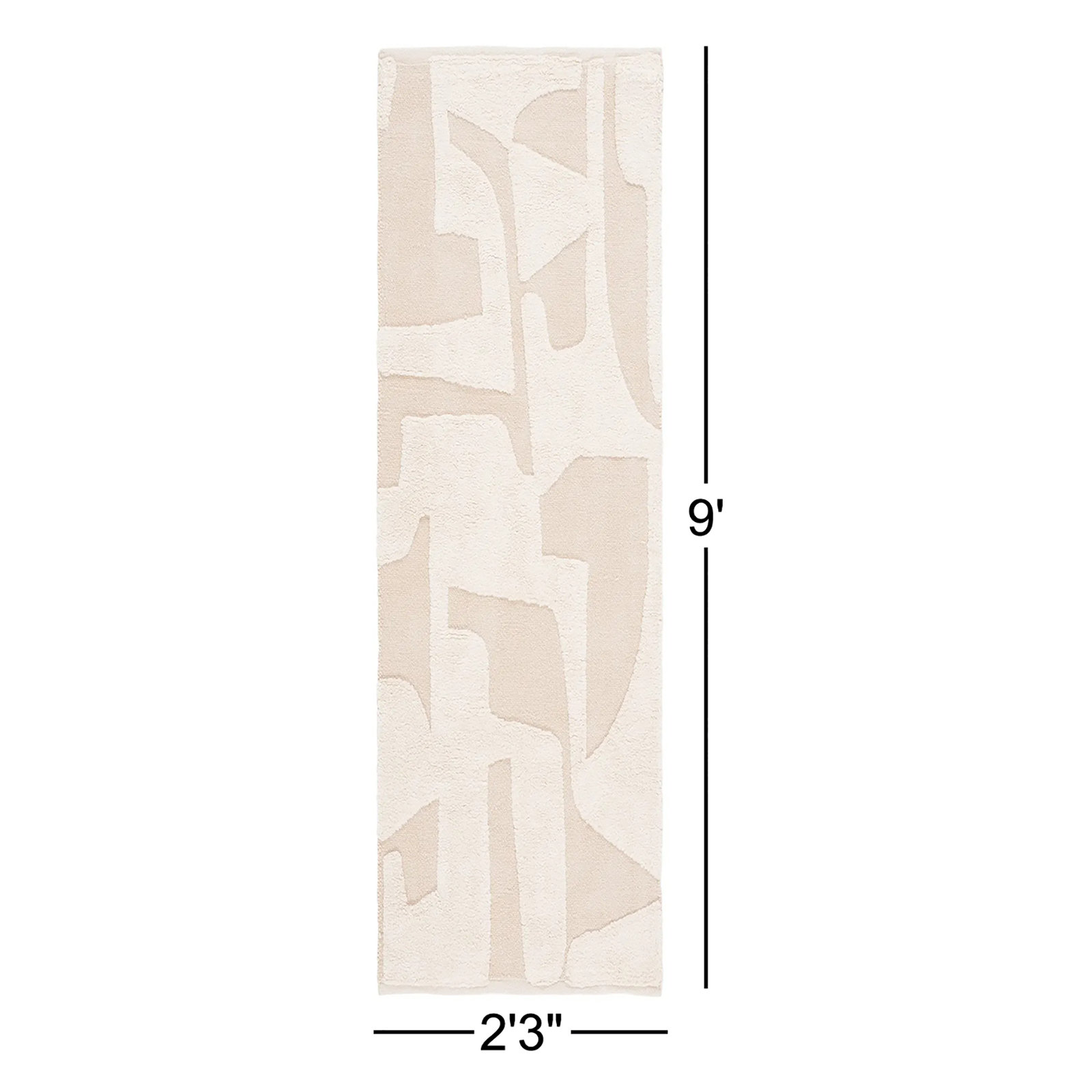 Sarya Handmade Cotton Ivory Rug, Runner 2'3" x 9'