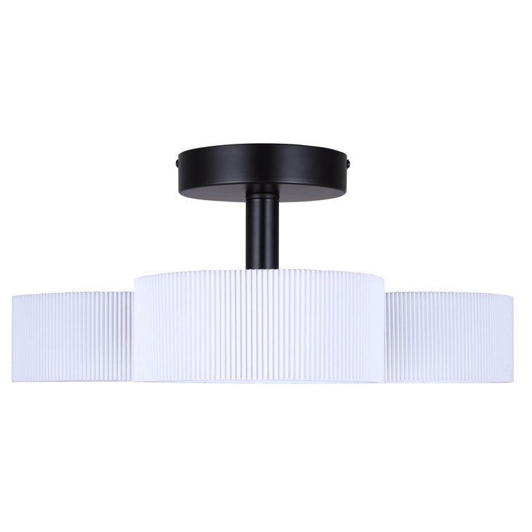 Gid 21.13 In. 3 Light Integrated LED Black Modern Semi Flush