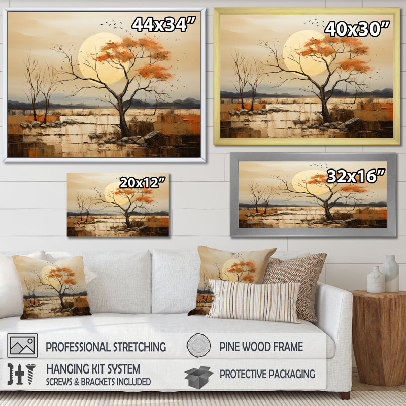 Baobab Harmony V - imprimé, H 12 po x l 20 po x P 1 po, Cadre photo noir