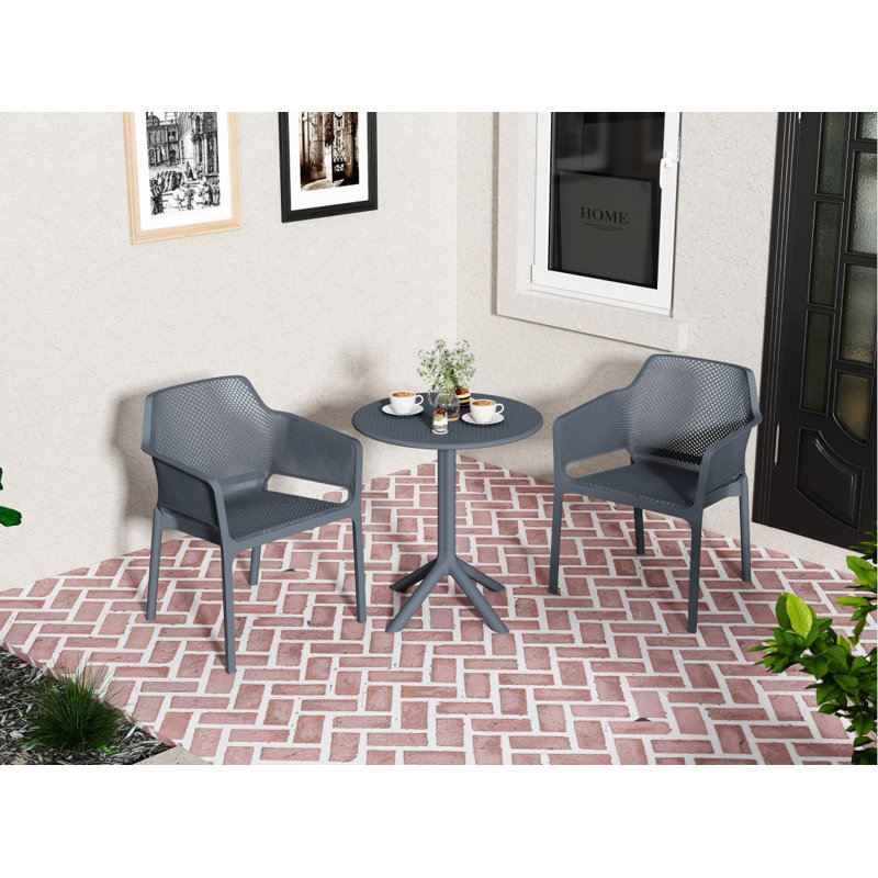 Araromi 3-Piece Patio Bistro Set, Charcoal