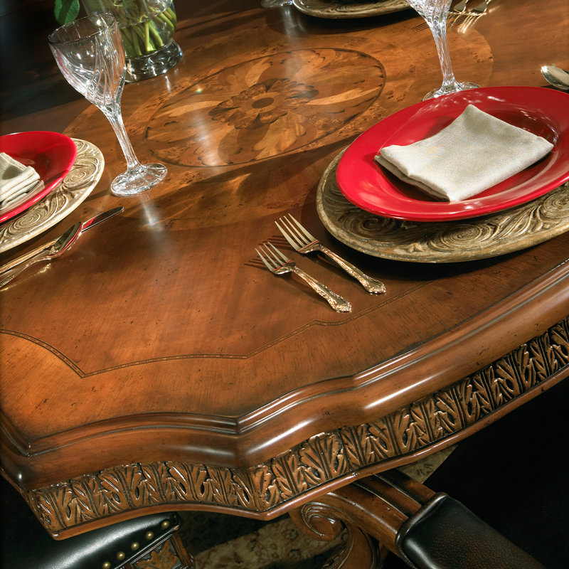 Valencia Classic Extendable Solid Wood & Marble Dining Table
