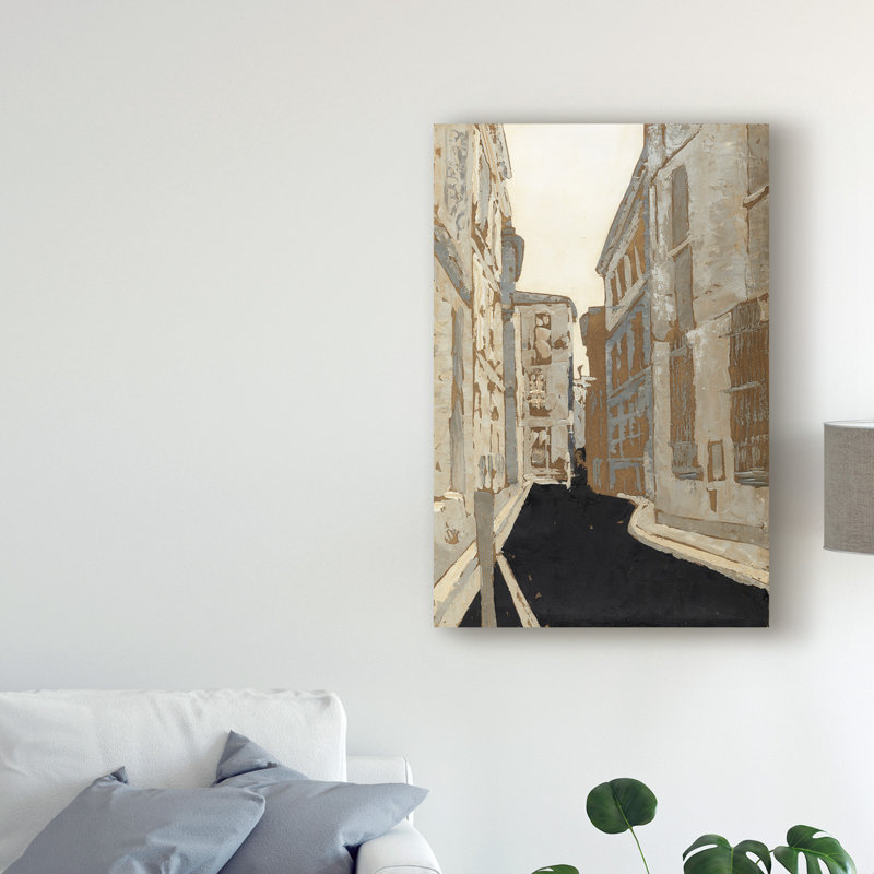 « non orneed streets of paris i », reproduction de peinture à l’acrylique sur toile tendue, H 19 po x l 12 po x P 2 po