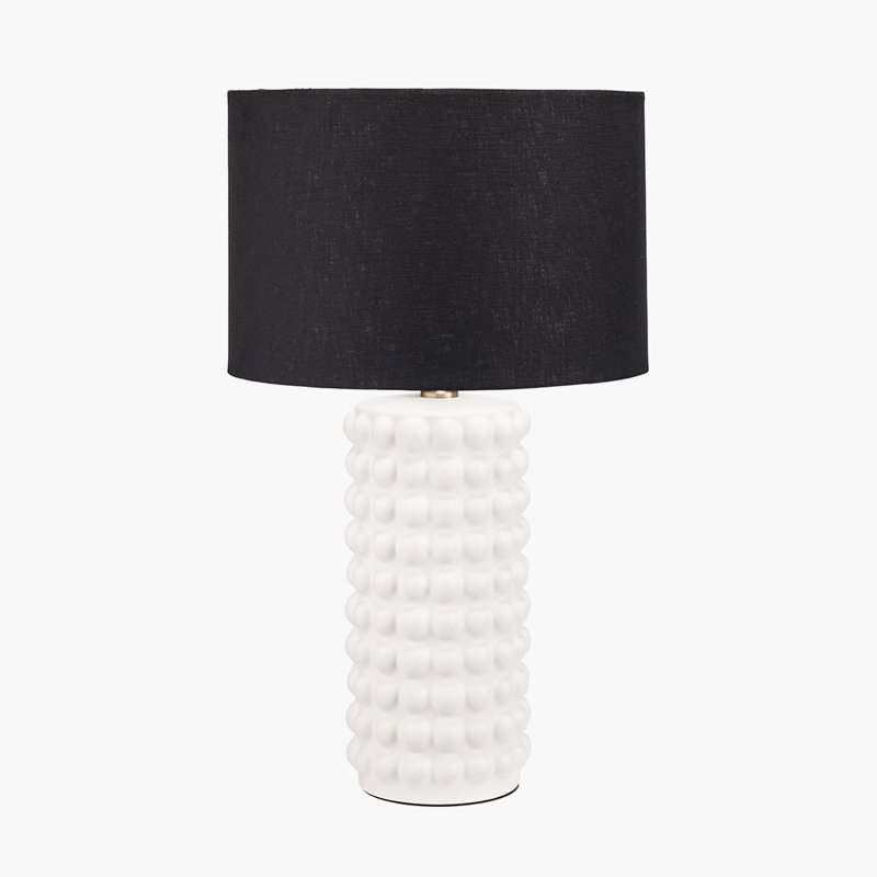 Ceramic Table Lamp, White, Black