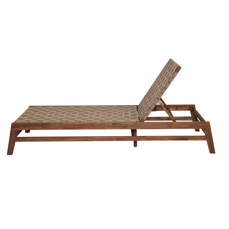 Méridiennes de patio réglables, bois d'acacia et conception en corde pour une détente extérieure moderne