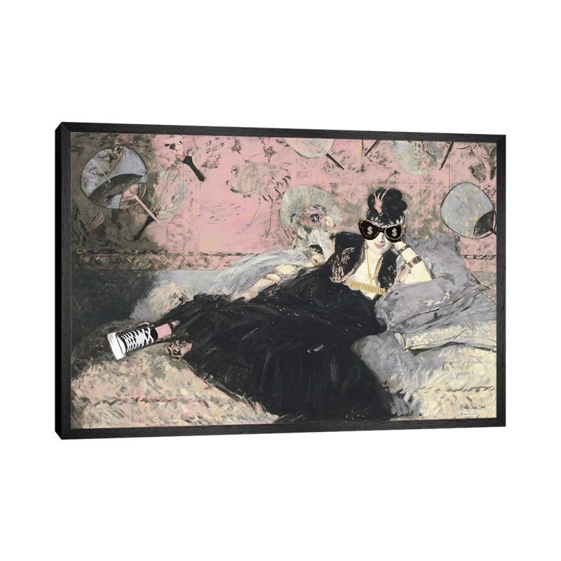 Not Today - Print on Canvas, 66.04cm H x 101.6cm W x 3.81cm D, Black Floater Framed