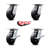4 Piece Rubber on Steel Caster Set