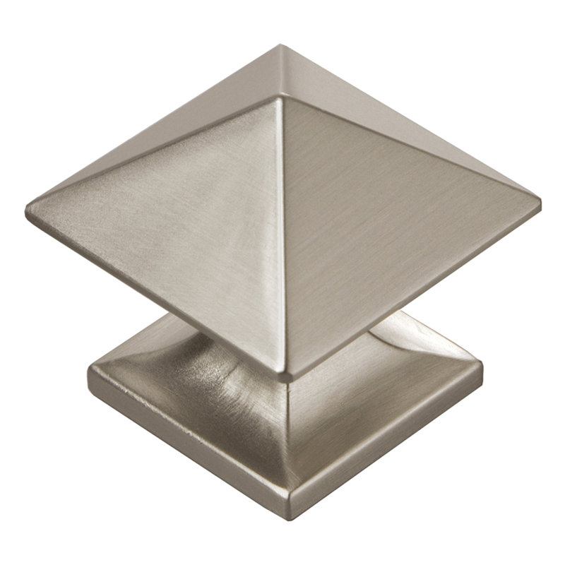 Poignée carrée Studio Collection - Bouton d'armoire en acier inoxydable de 1-1 / 4 po x 1-1 / 4 po - Quincaillerie transitionnelle pour tiroirs et armoires