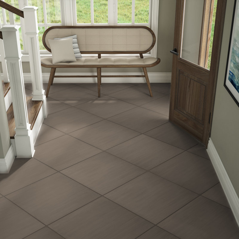 Refinery 24'' W x 24'' L Porcelain Singular Tile, Shadow
